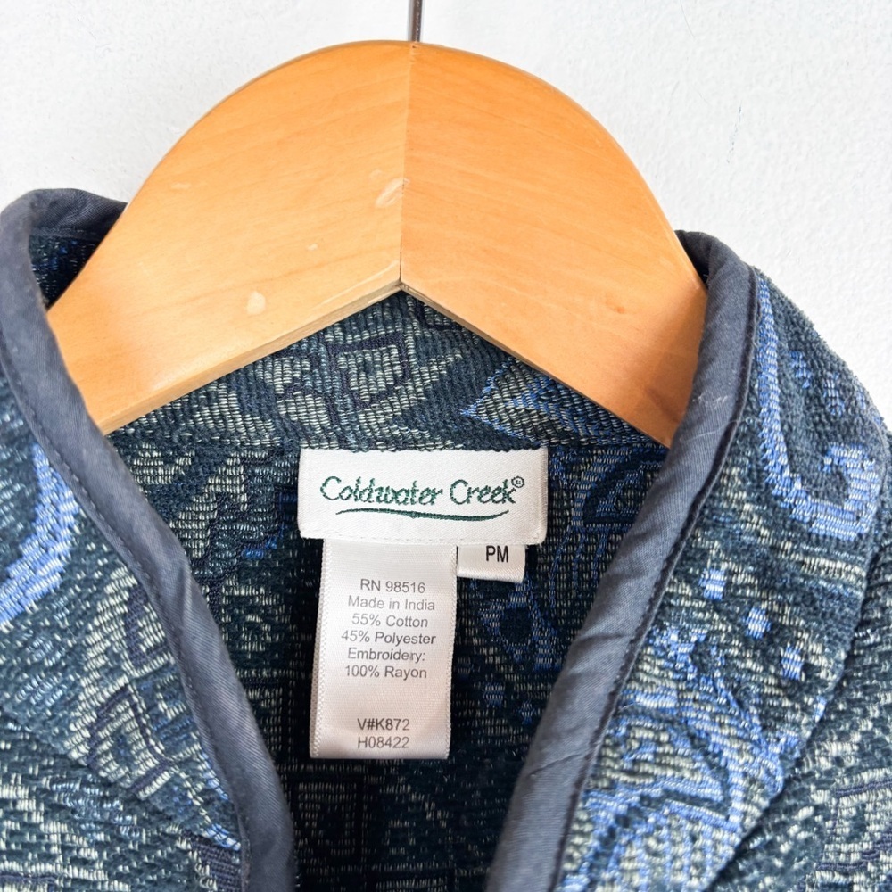 Vintage Coldwater Creek Boho Blue Embroidered Jac… - image 4